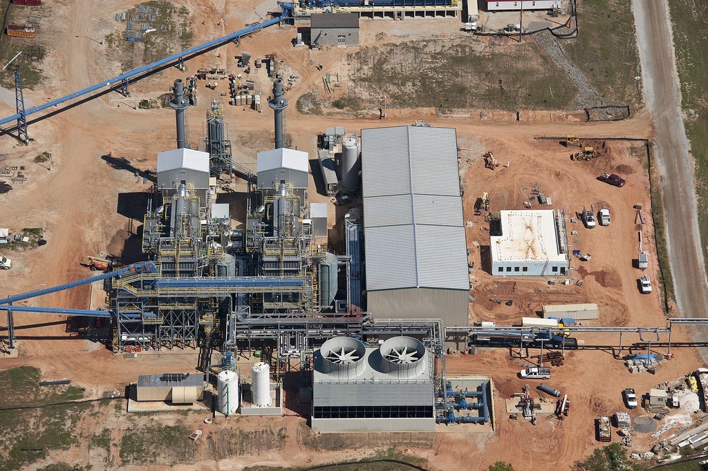 Aerial view of a power plant