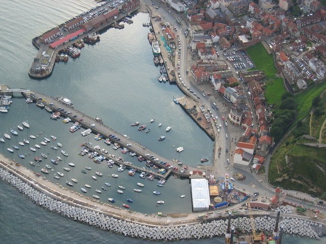 Aerial view of a harbour